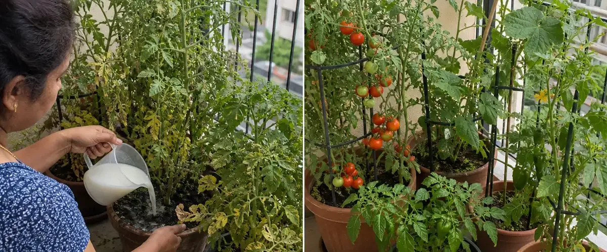 Poor vegetable fruit set before a healthy mixed harvest afterward