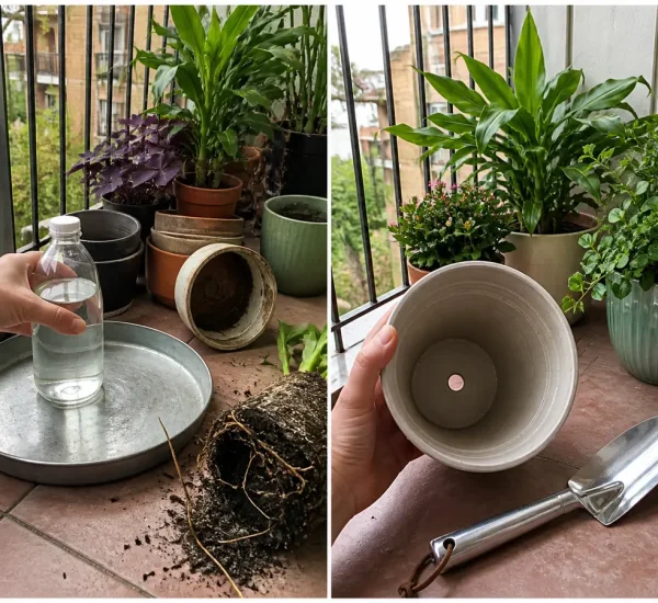 Vinegar near living roots before safer use cleaning empty garden pots and tools