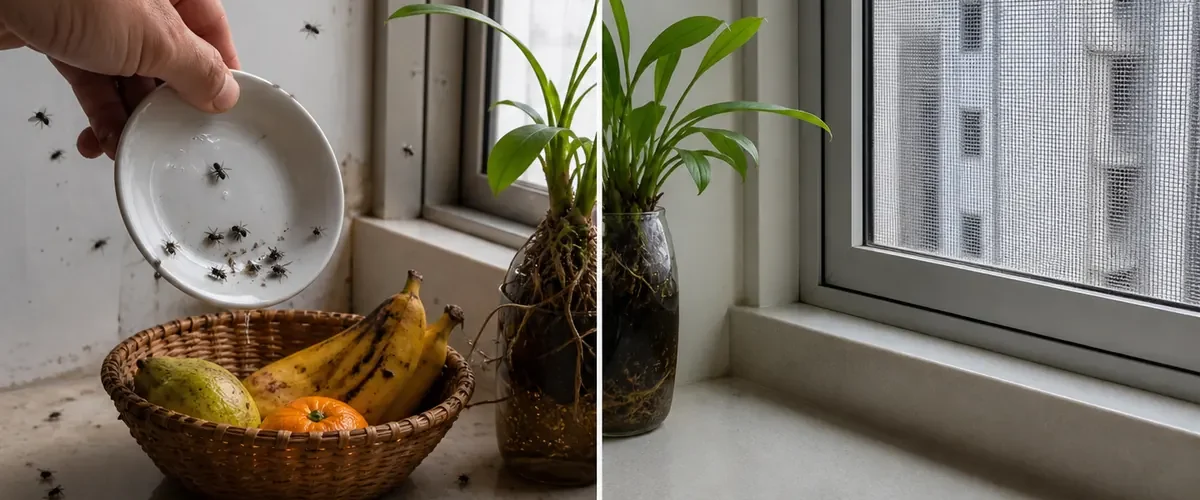 Flying pests and open routes before a screened clean home afterward
